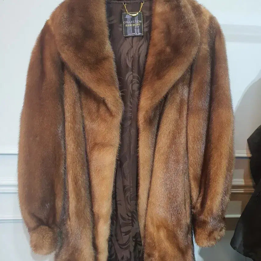 [BUNJANG] Samsung Mopy Brown Mink Coat / 삼성모피 브라운 컬러 밍크 코트