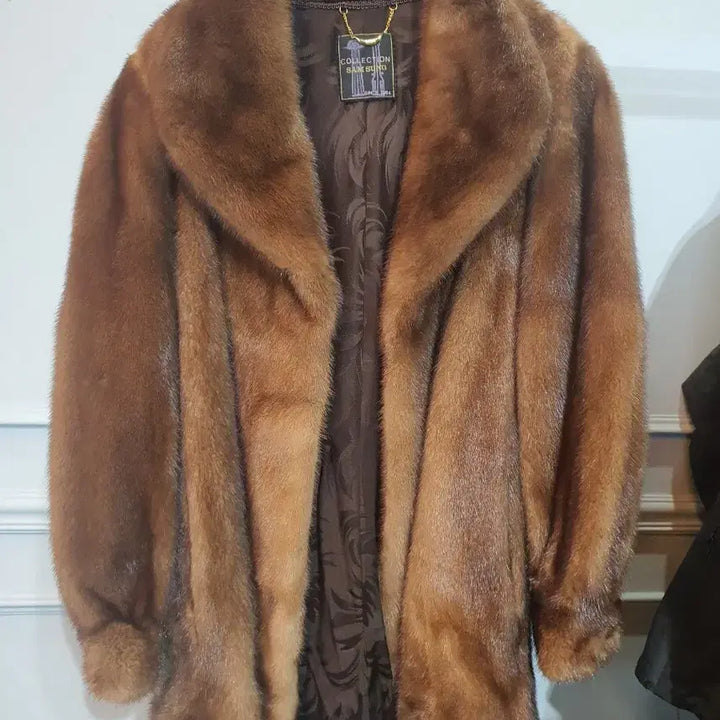 [BUNJANG] Samsung Mopy Brown Mink Coat / 삼성모피 브라운 컬러 밍크 코트
