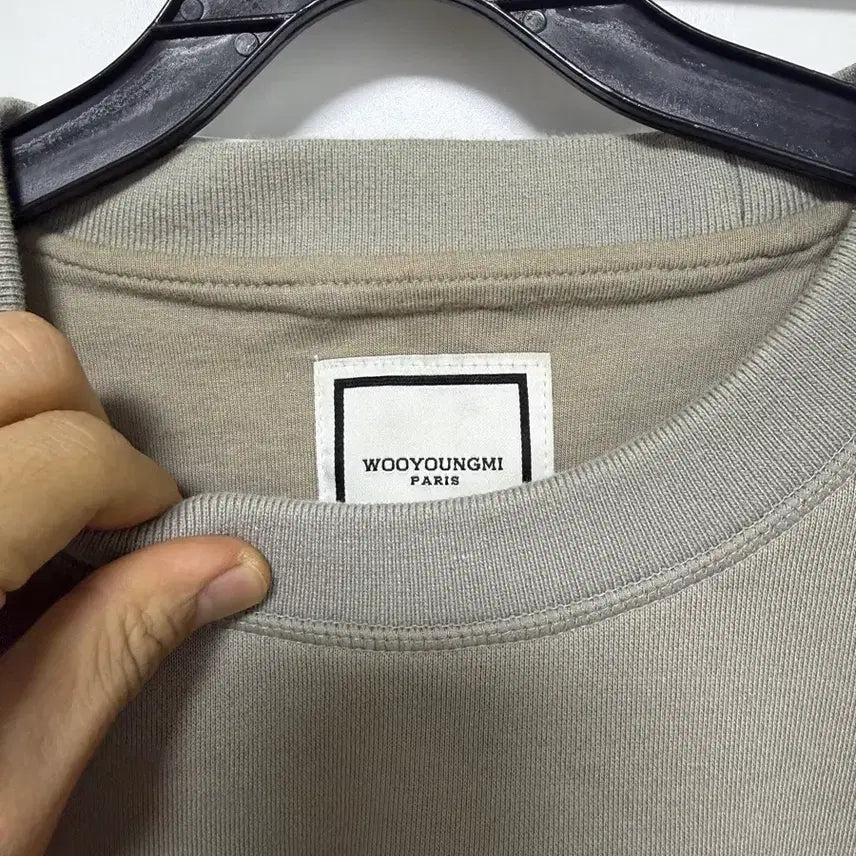 [BUNJANG] Wooyoungmi Back Logo Sweatshirt Grey W231TS27726G / [48] 우영미 백로고 맨투맨 그레이 W231TS27726G