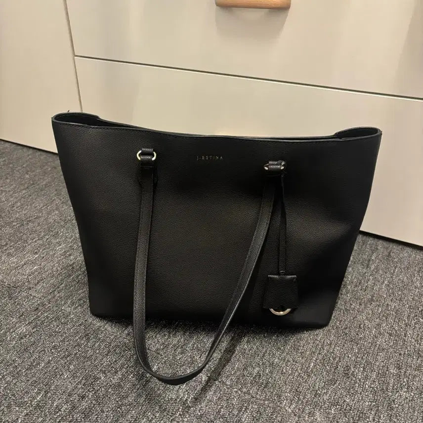 [BUNJANG] J.ESTINA Black Tote Bag Shoulder Bag with Pouch / 제이에스티나 블랙 토트백 숄더백