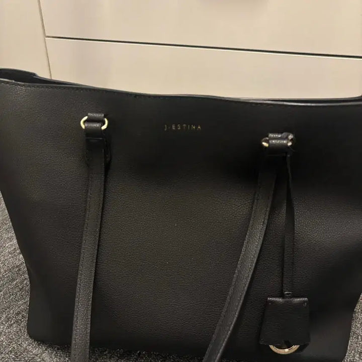 [BUNJANG] J.ESTINA Black Tote Bag Shoulder Bag with Pouch / 제이에스티나 블랙 토트백 숄더백