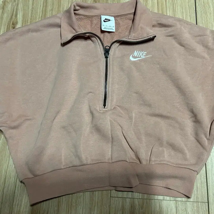 [BUNJANG] Nike Pink Half-Zip Cropped Sweatshirt / 나이키 하프집업 맨투맨 핑크 크롭 맨투맨