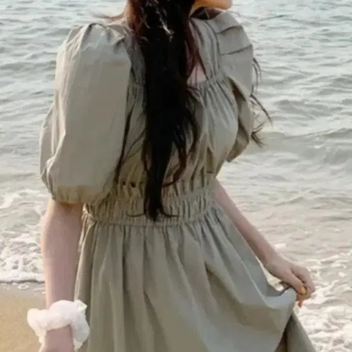 [BUNJANG] Anorak Puff Long Dress / 아노락 퍼프 롱원피스