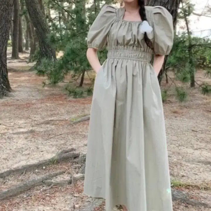 [BUNJANG] Anorak Puff Long Dress / 아노락 퍼프 롱원피스