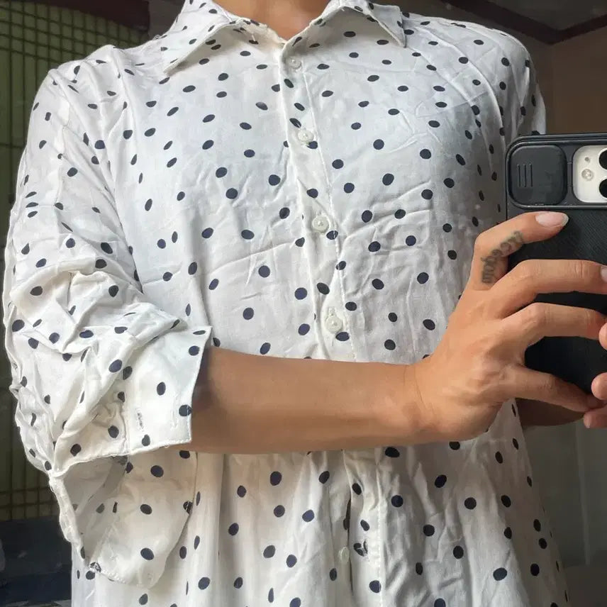 [BUNJANG] Lefties Polka Dot 3/4 Sleeve Blouse Dress / Lefties 도트 7부 블라우스 원피스