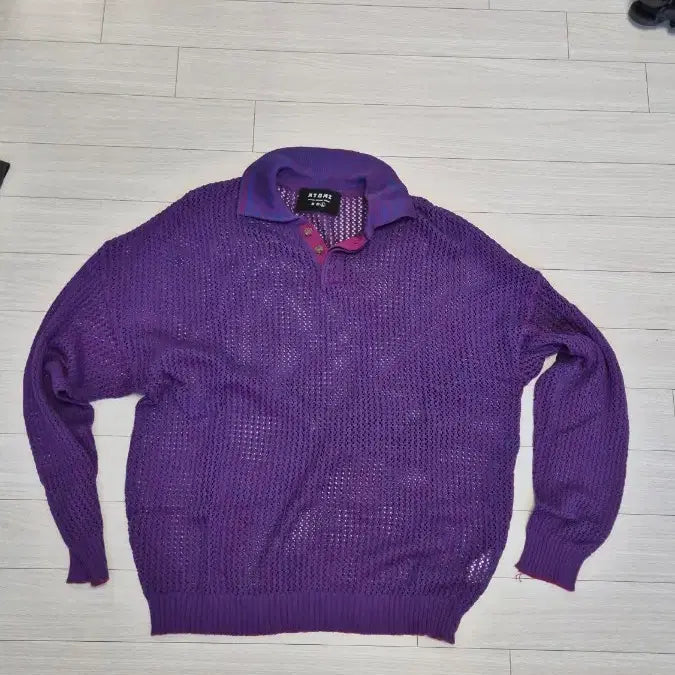[BUNJANG] XTONZ Punching Collar Knit L / 엑스톤즈 펀칭 카라 니트 L