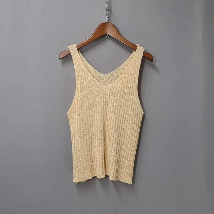 [BUNJANG] Yellow V-Neck Knit Vest / 옐로우 브이넥 니트 조끼