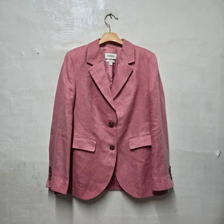 [BUNJANG] Jaeger Pink Linen Blazer Size 38 / Jaeger 핑크 린넨 여성 블레이저 38 사이즈