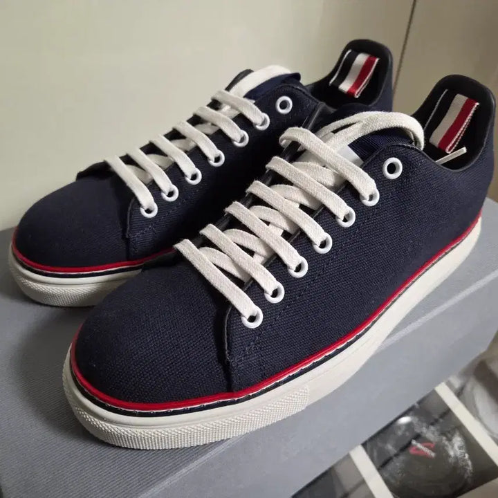 [BUNJANG] Thom Browne Tennis Canvas Shoes Navy / 톰브라운 테니스 캔버스 슈즈 네이비