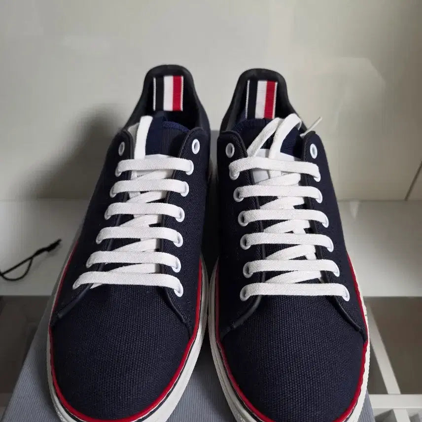 [BUNJANG] Thom Browne Tennis Canvas Shoes Navy / 톰브라운 테니스 캔버스 슈즈 네이비