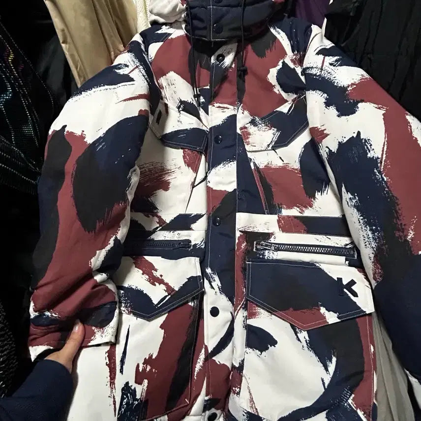 [BUNJANG] KENZO Down Pattern Padded Jumper Jacket / KENZO 겐조 덕다운 패턴 패딩 점퍼 남자S~M 새옷