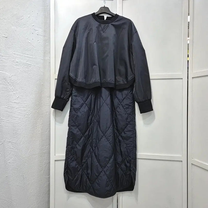 [BUNJANG] KUHO Quilted Long Dress Navy Size 85 / 구호 퀼팅 롱 원피스