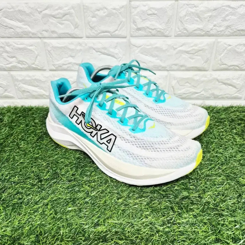 [BUNJANG] Hoka Mach X White Blue Running Shoes / 호카 290 마하 X 화이트 블루 글래스