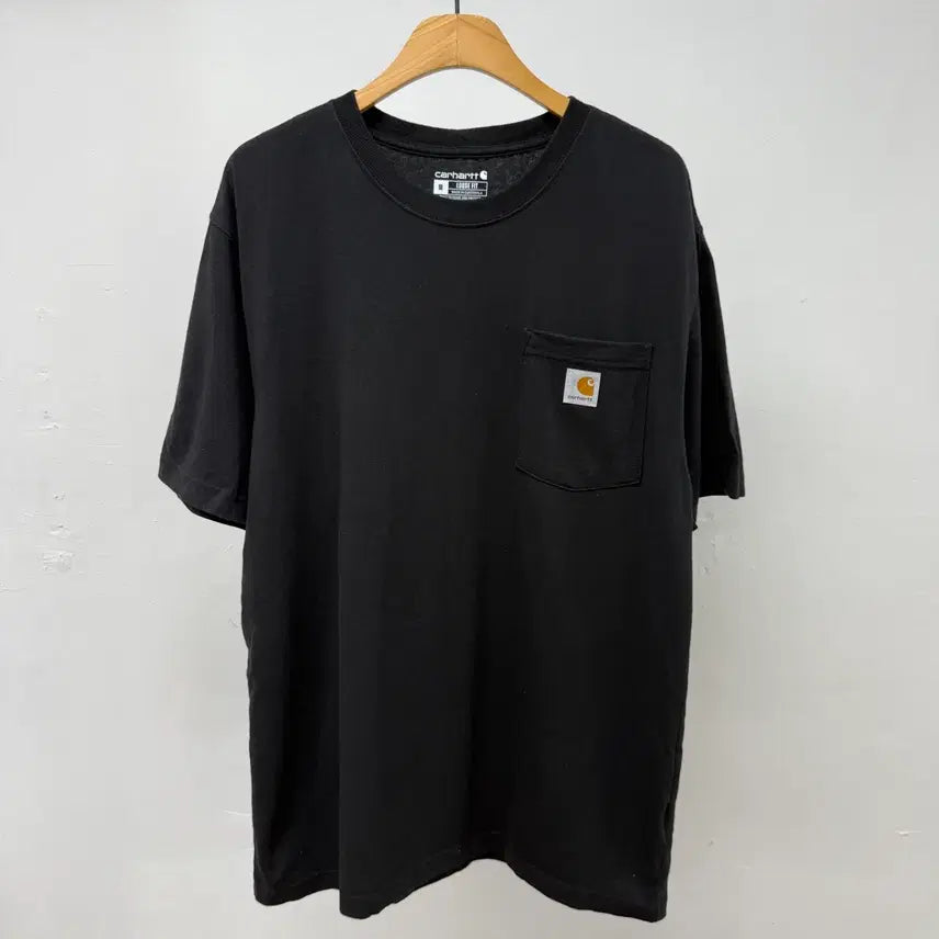[BUNJANG] Carhartt K87 Pocket T-Shirt Black M / 칼하트  포켓 반팔 M 블랙 오버핏 기본티 JS49