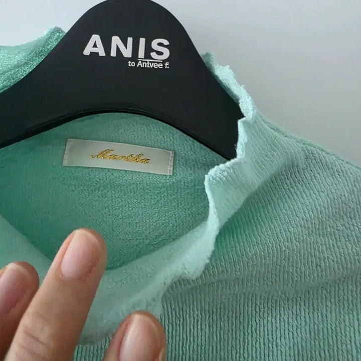 [BUNJANG] Mint Turtle Neck Knit Top (New) / 민트 반폴니트티(새상품)