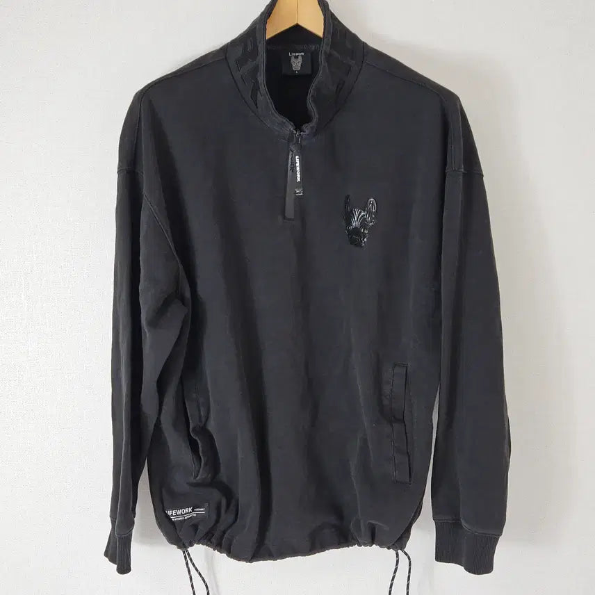 [BUNJANG] Life Work Half Zip-up Long Sleeve T-shirt String L / 라이프워크 하프집업 반집업 긴팔티셔츠 스트링 L