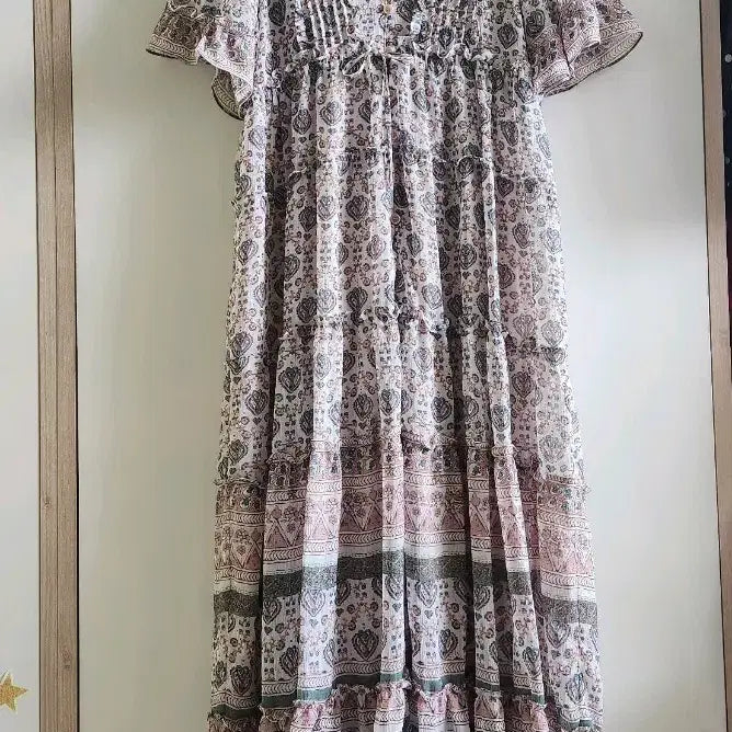 [BUNJANG] Thursday Island Flower Pattern Chiffon Long Dress / 써스데이아일랜드(스타일)플라워 패턴고급 롱 원피스 쉬폰