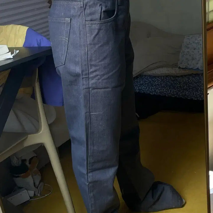 [BUNJANG] Megan Bluejeans Gray Denim High-Waisted Pants / 그레이 데님 하이웨스트 바지