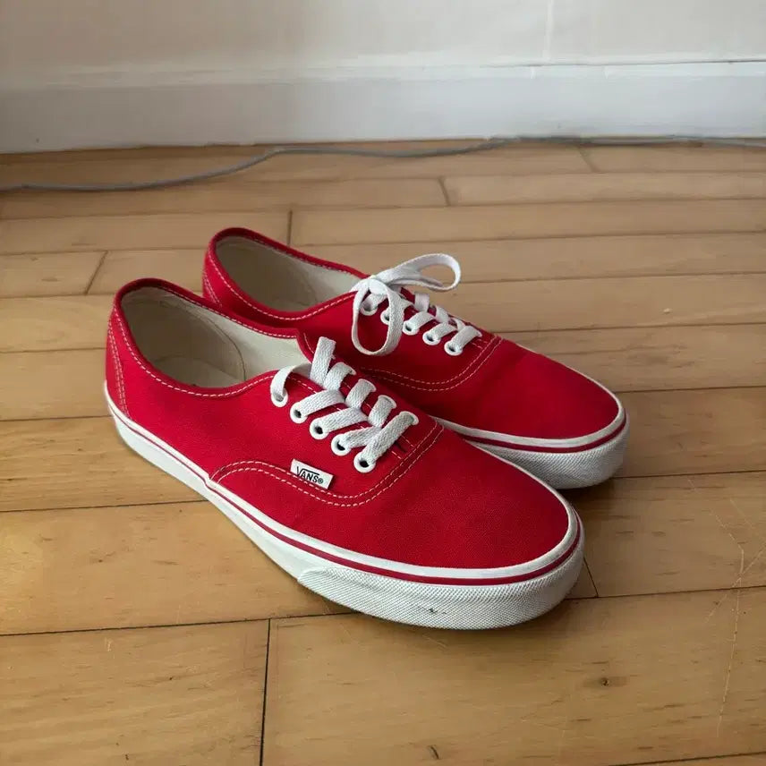 [BUNJANG] Vans Authentic Red Canvas Sneakers / Vans 반스 어센틱 레드 캔버스 스니커즈 270