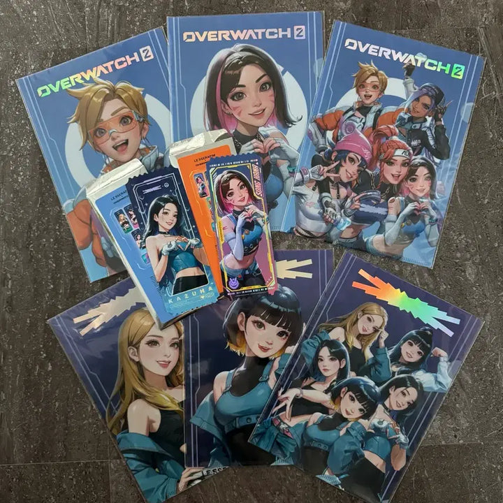 [BUNJANG] Overwatch LE SSERAFIM Collaboration Photocard Ticket Card L-Holder File Bundle Set / 오버워치 르세라핌 콜라보 포토티켓카드 L홀더 L자파일 일괄