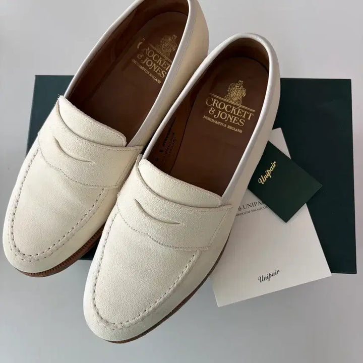 [BUNJANG] Crockett &amp; Jones Boston White Buckskin Shoes 9E / 크로켓앤존스 보스턴 화이트벅스 9E