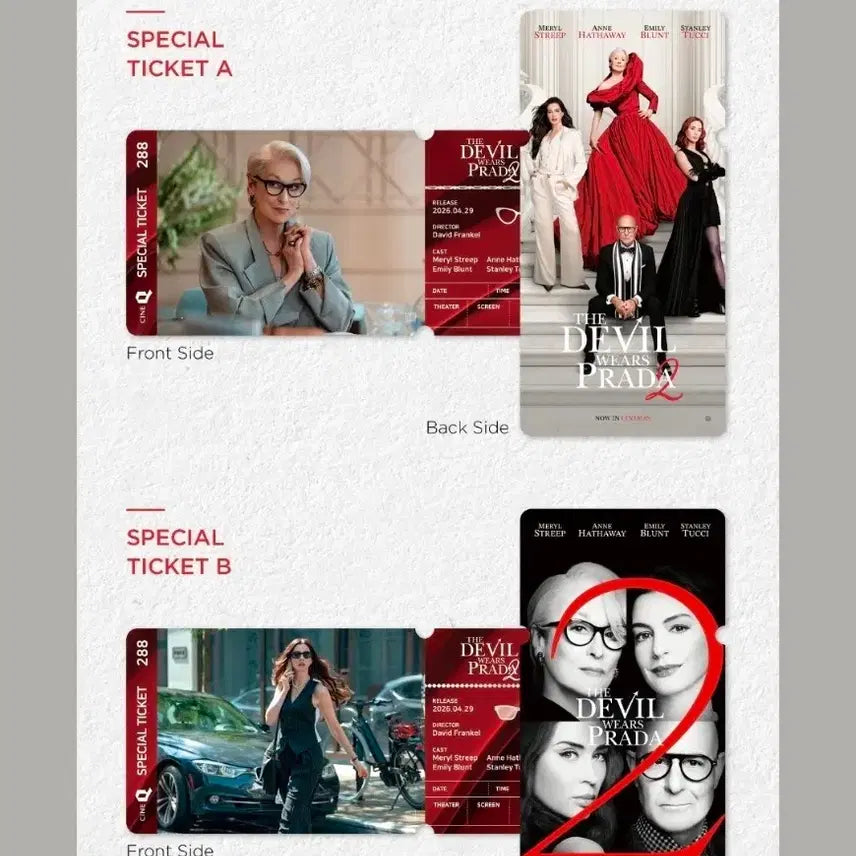 [BUNJANG] The Devil Wears Prada Special Ticket Set (2 Types) / 2종 1세트) 악마는 프라다를 입는다2 스페셜티켓 특전 굿즈
