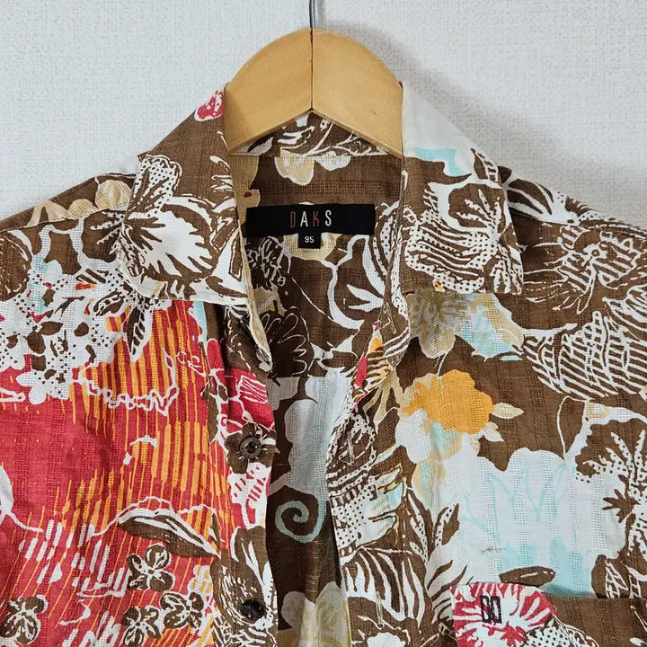 [BUNJANG] Daks Linen Hawaiian Short Sleeve Shirt / 닥스 린넨 하와이안 반팔셔츠 마 95