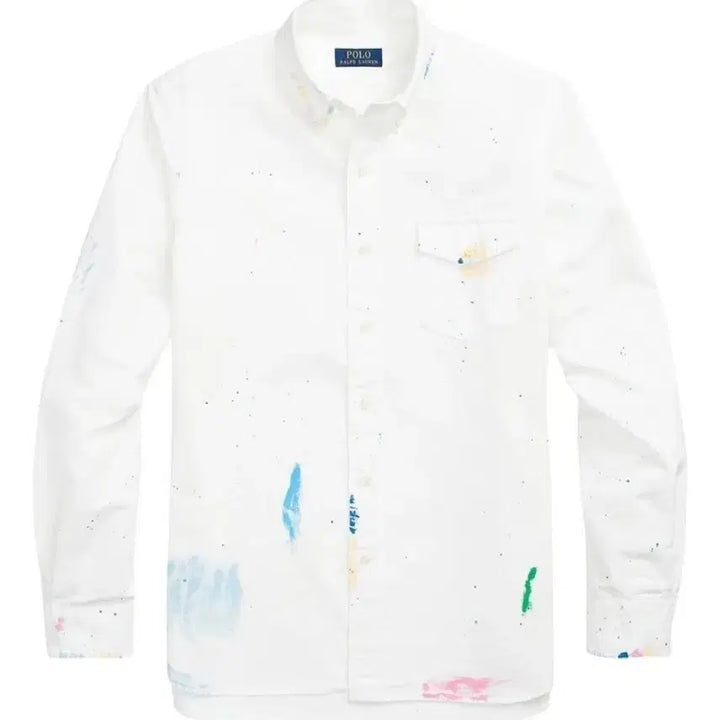 [BUNJANG] Polo Ralph Lauren Oxford Paint Splatter Shirt (L) / 폴로 랄프로렌 옥스포드 페인트 스플레터 셔츠 (L)
