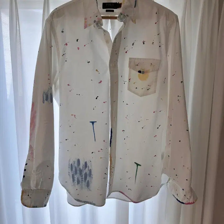 [BUNJANG] Polo Ralph Lauren Oxford Paint Splatter Shirt (L) / 폴로 랄프로렌 옥스포드 페인트 스플레터 셔츠 (L)