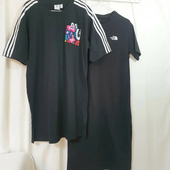[BUNJANG] Adidas &amp; The North Face Cotton Dresses Bundle (Size 55-Slim 66) / 2장 일괄(55~슬림66) 아디다스원피스, 노스페이스 원피스