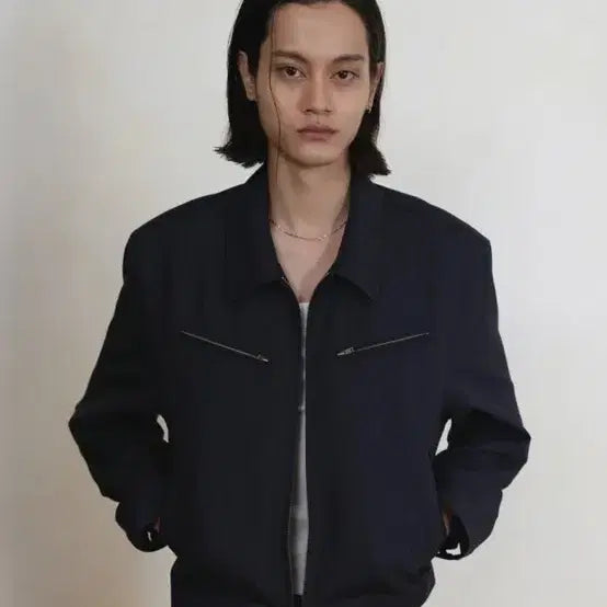 [BUNJANG] Elwood Rigel Wool Silk Blend Stripe Jacket 46 / 엘무드 리겔 울 실크 블렌드 스트라이프자켓 46