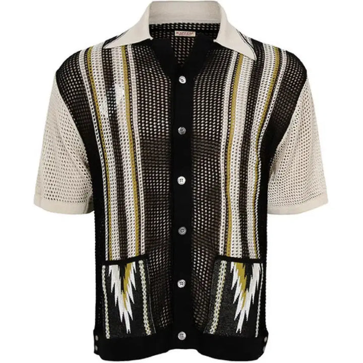 [BUNJANG] Kapital 12G Mesh Knit Kuba Shirt (L) / 캐피탈 12G 메쉬 니트 쿠바 셔츠 (L)