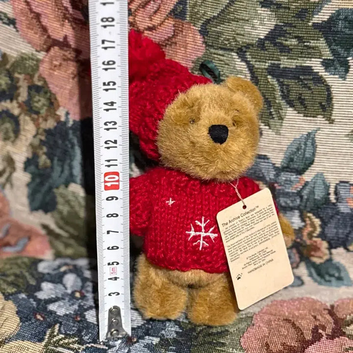 [BUNJANG] Disney Boyds Bear Red Knit Hat and Sweater Set / 디즈니 보이즈베어 곰돌이 인형 빨간 니트 모자 세트