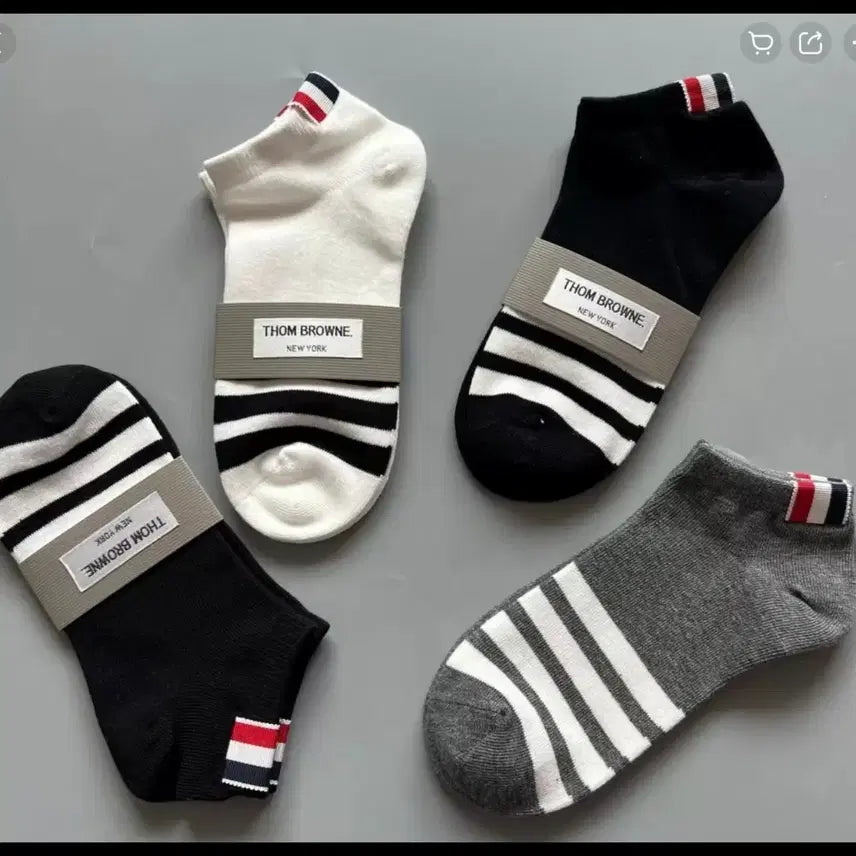 [BUNJANG] Thom Browne 3-Pack Striped Ankle Socks Set / 톰브라운 스프라이트 발목양말3종세트