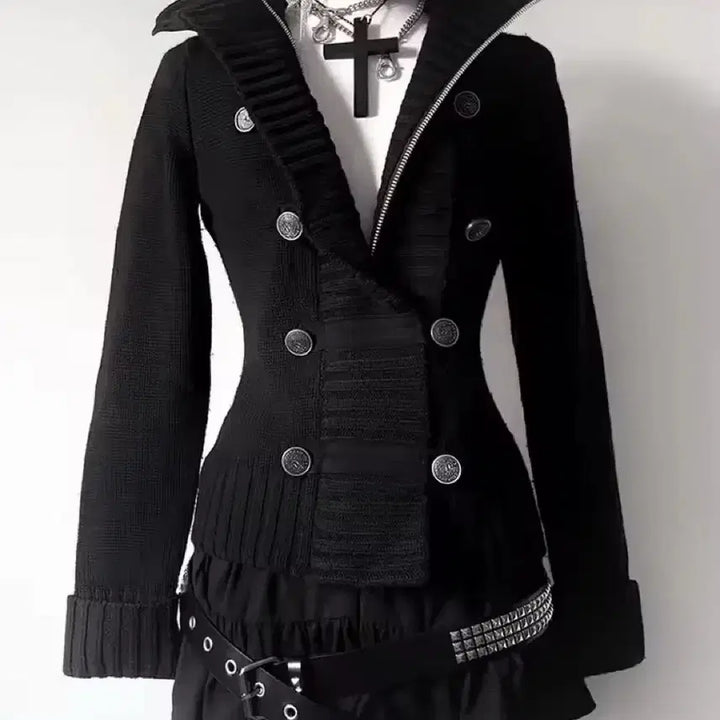 [BUNJANG] Black Knit Long Cardigan / 블랙 니트 롱 가디건