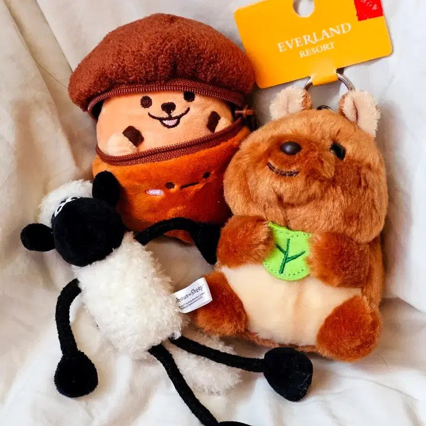 [BUNJANG] Everland Wallace &amp; Gromit Sheep Keyring Bundle Set / 에버랜드 키링 2종 양 키링 일괄