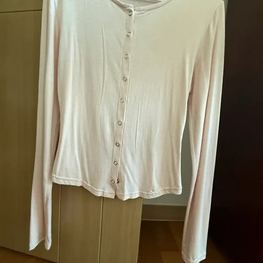 [BUNJANG] Strawberry Milk Pink Loose Long Sleeve T-Shirt / 딸기우유색 허얇팔넓 또또 굴림 긴팔티 팔아용