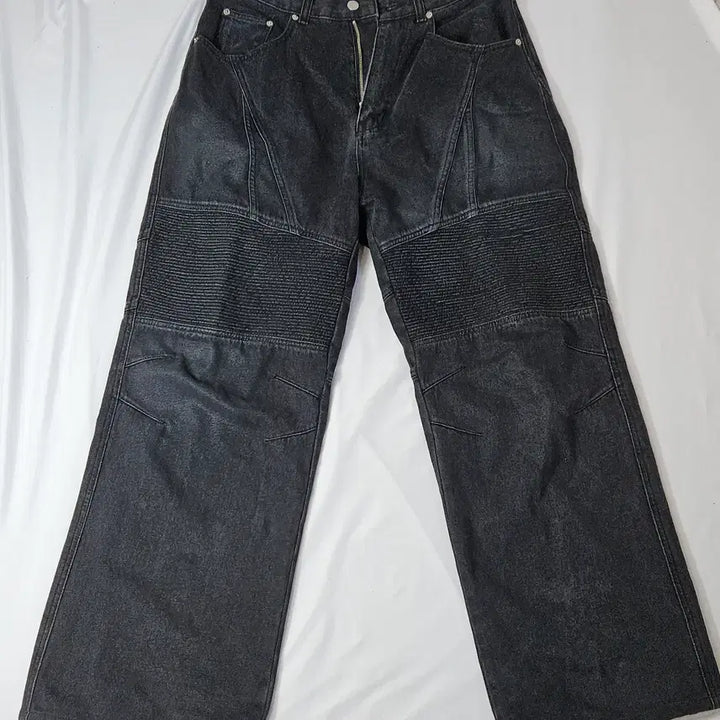 [BUNJANG] WAYWARD Biker Wide Denim Pants Black Size 2 / 웨이워드 WAYWARD 바이커 와이드 데님팬츠 블랙 진 2사이즈 워크웨어