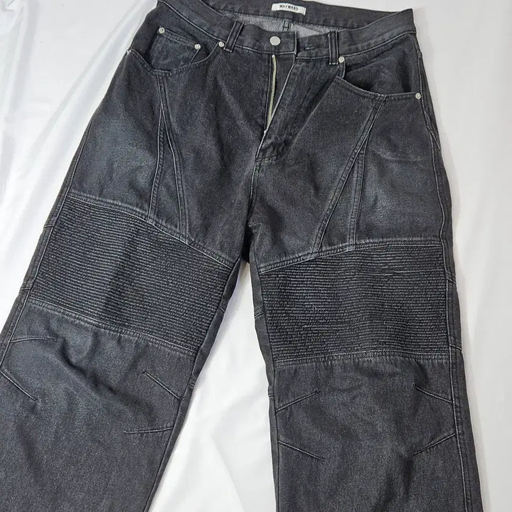 [BUNJANG] WAYWARD Biker Wide Denim Pants Black Size 2 / 웨이워드 WAYWARD 바이커 와이드 데님팬츠 블랙 진 2사이즈 워크웨어