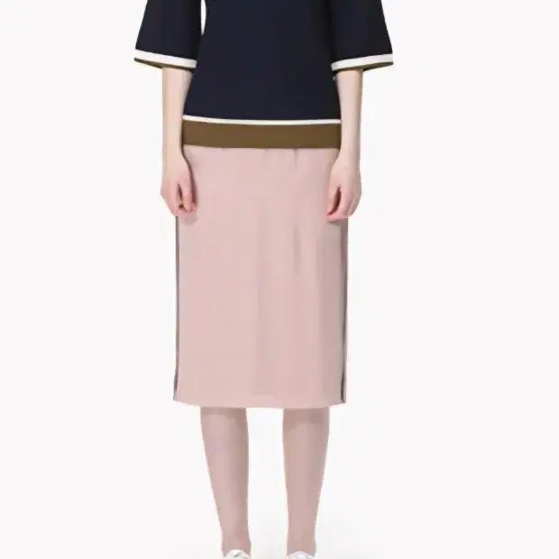 [BUNJANG] TIME Satin Banding Side Line Skirt (Pink/Green) / 거의새거) 타임 (TIME) 새틴 밴딩 사이드 라인 스커트 (핑크/그린)