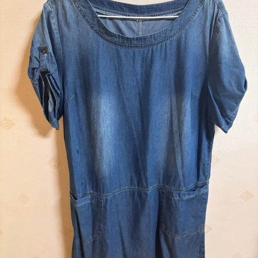 [BUNJANG] Blue Denim Short Sleeve Dress / 청색 데님 반팔 원피스