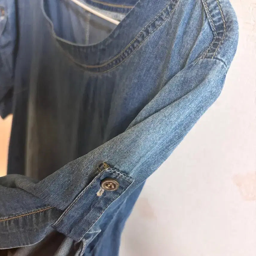 [BUNJANG] Blue Denim Short Sleeve Dress / 청색 데님 반팔 원피스