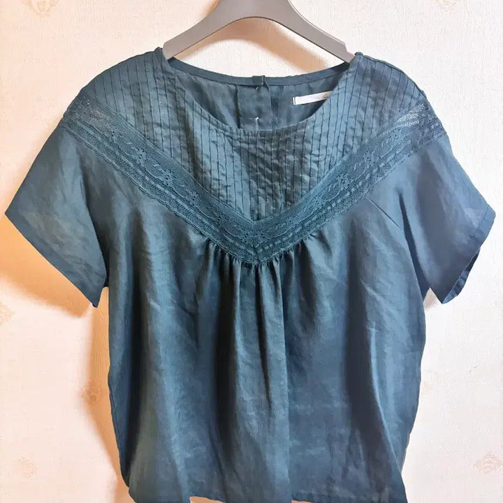 [BUNJANG] Short Sleeve Lace Blouse / 반팔 레이스 블라우스
