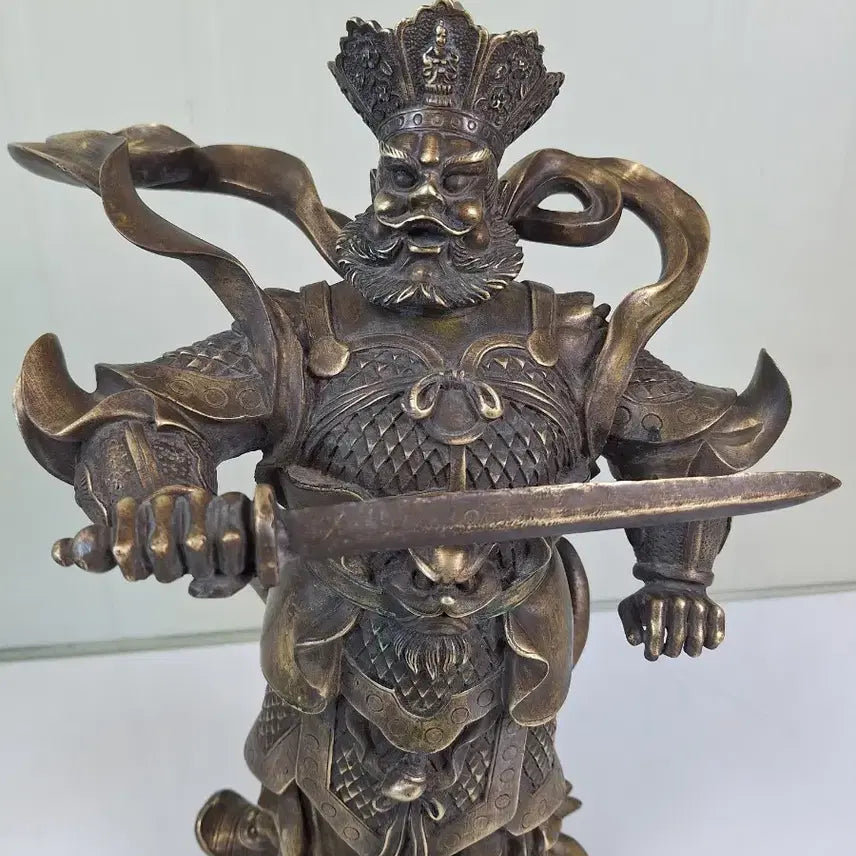 [BUNJANG] Large Bronze Four Heavenly Kings Sculpture / 동 브론즈 예술 조각품 사대천왕 관우 풍수 인테리어 장식소품