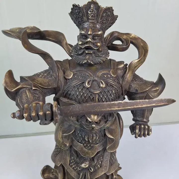 [BUNJANG] Large Bronze Four Heavenly Kings Sculpture / 동 브론즈 예술 조각품 사대천왕 관우 풍수 인테리어 장식소품