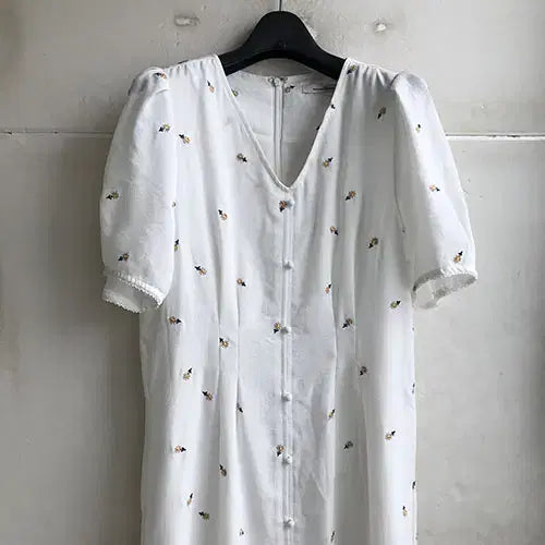 [BUNJANG] Roem White Embroidered Dress Rayon Blend / 로엠 정품/2021-66/새거수준