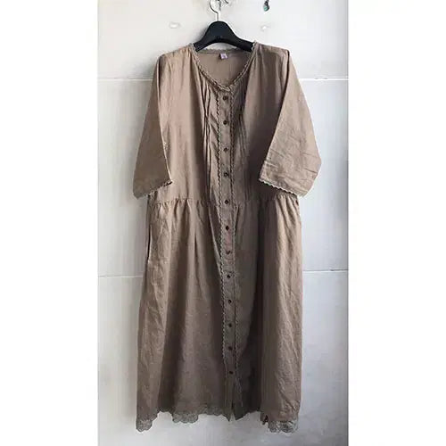 [BUNJANG] Premium Linen Dress - Size 77-88 / 고급 국산 마소재 원피스-77.88/새거수준