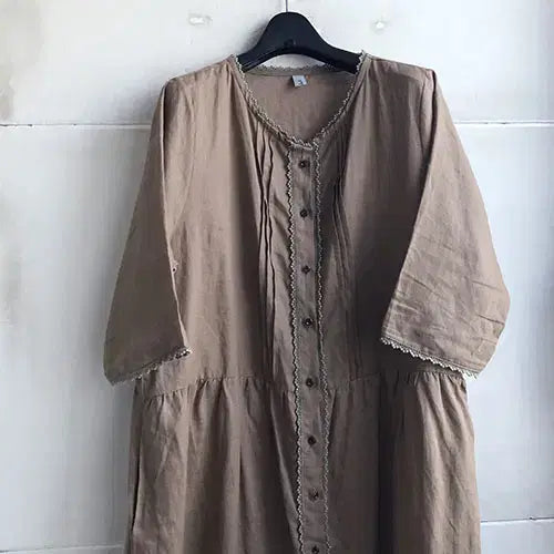[BUNJANG] Premium Linen Dress - Size 77-88 / 고급 국산 마소재 원피스-77.88/새거수준