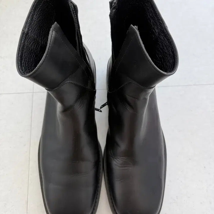 [BUNJANG] Romantic Move Square Toe Zip-up Boots Black / 로맨틱무브 스퀘어토 집업 부츠 블랙 275