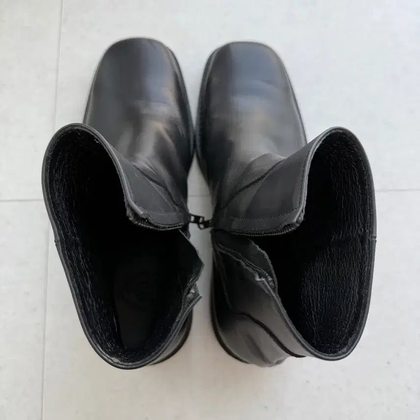 [BUNJANG] Romantic Move Square Toe Zip-up Boots Black / 로맨틱무브 스퀘어토 집업 부츠 블랙 275